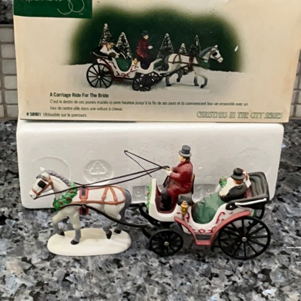 Department 56 a carriage ride for the bride